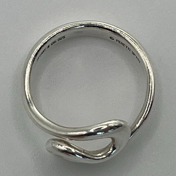 Tiffany & Co Vintage Elsa Peretti Open Wave Ring - Silver - sz 6.5 - Picture 9 of 11